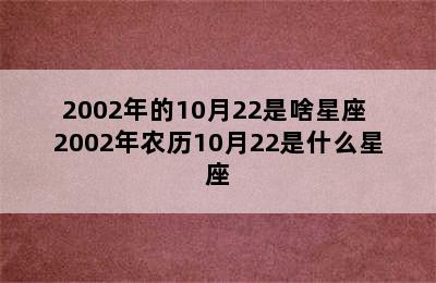 2002年的10月22是啥星座 2002年农历10月22是什么星座